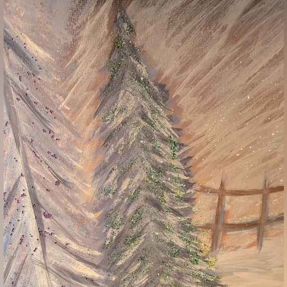 Winter wonderland sparkle painting $25 - Picture 3 of 4